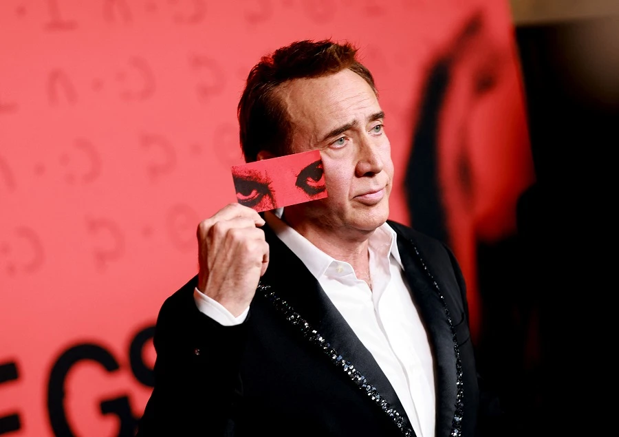 Nicolas Cage at the Los Angeles premiere of 'Longlegs.' (AFP)