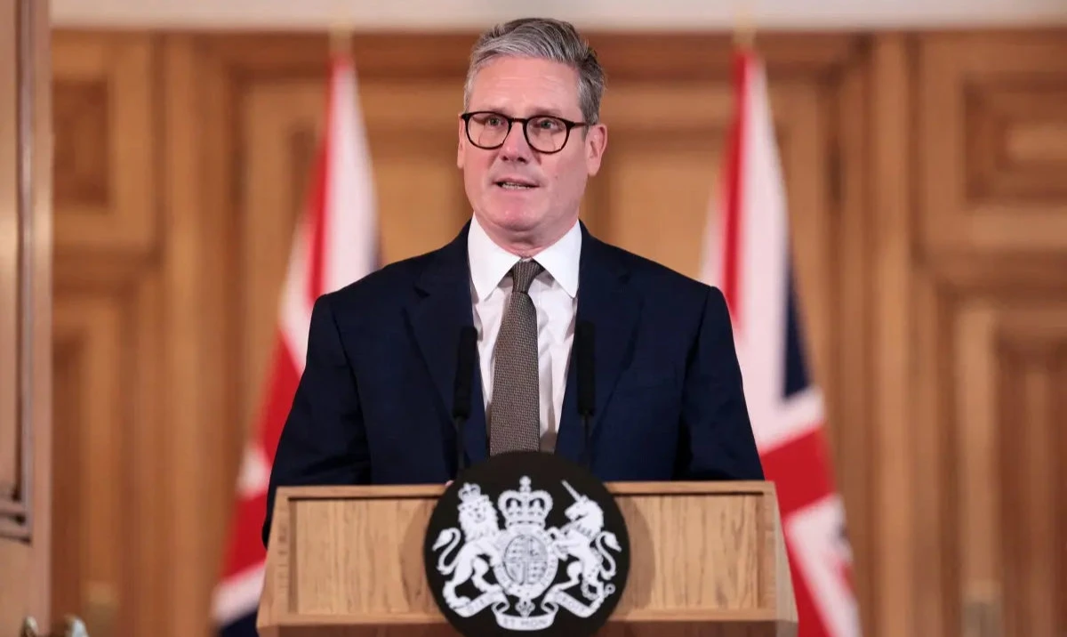 Britain’s Prime Minister Keir Starmer holds a press conference at the end of his cabinet’s first meeting in Downing Street in London. (AFP)