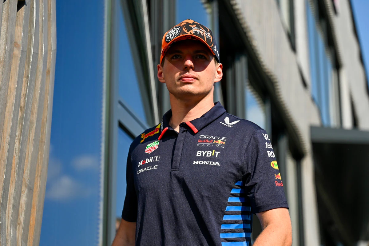 Dutch Formula One driver Max Verstappen of Red Bull Racing arrives to a media interview in the paddock ahead of the Hungarian Formula One Grand Prix at the Hungaroring racetrack in Mogyorod near Budapest Thursday. The Hungarian F1 Grand Prix takes place Sunday. (AP)