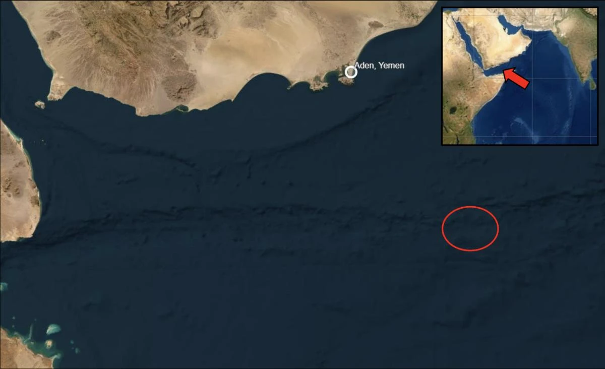 A vessel has been hit by unknown projectiles 83 nautical miles southeast of Yemen’s Aden, the United Kingdom Maritime Trade Operations said. (X:@UKMTO)