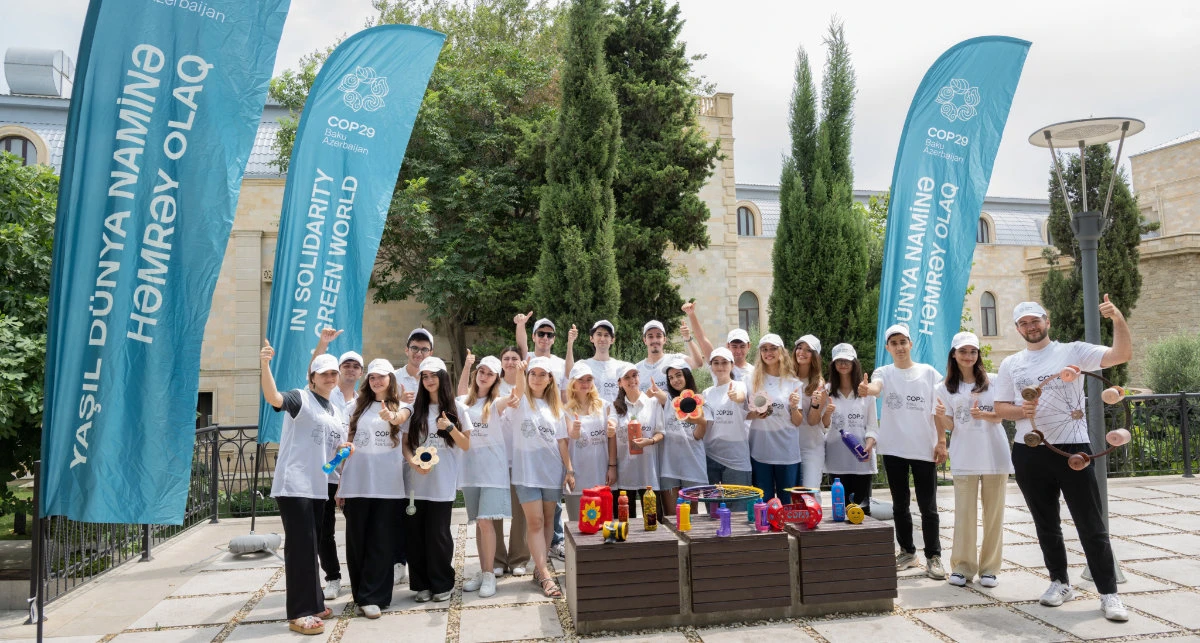 COP 29 volunteers took part in an initiative to promote waste reduction through recycling, held this week in Azerbaijan's Icherisheher (Old City), an area renowned for its ancient history and natural beauty. The initiative was orchestrated by the COP29 Azerbaijan Operating Company in collaboration with the Icherisheher State Historical and Architectural Reserve. (Photo credit: COP29 Media Office)