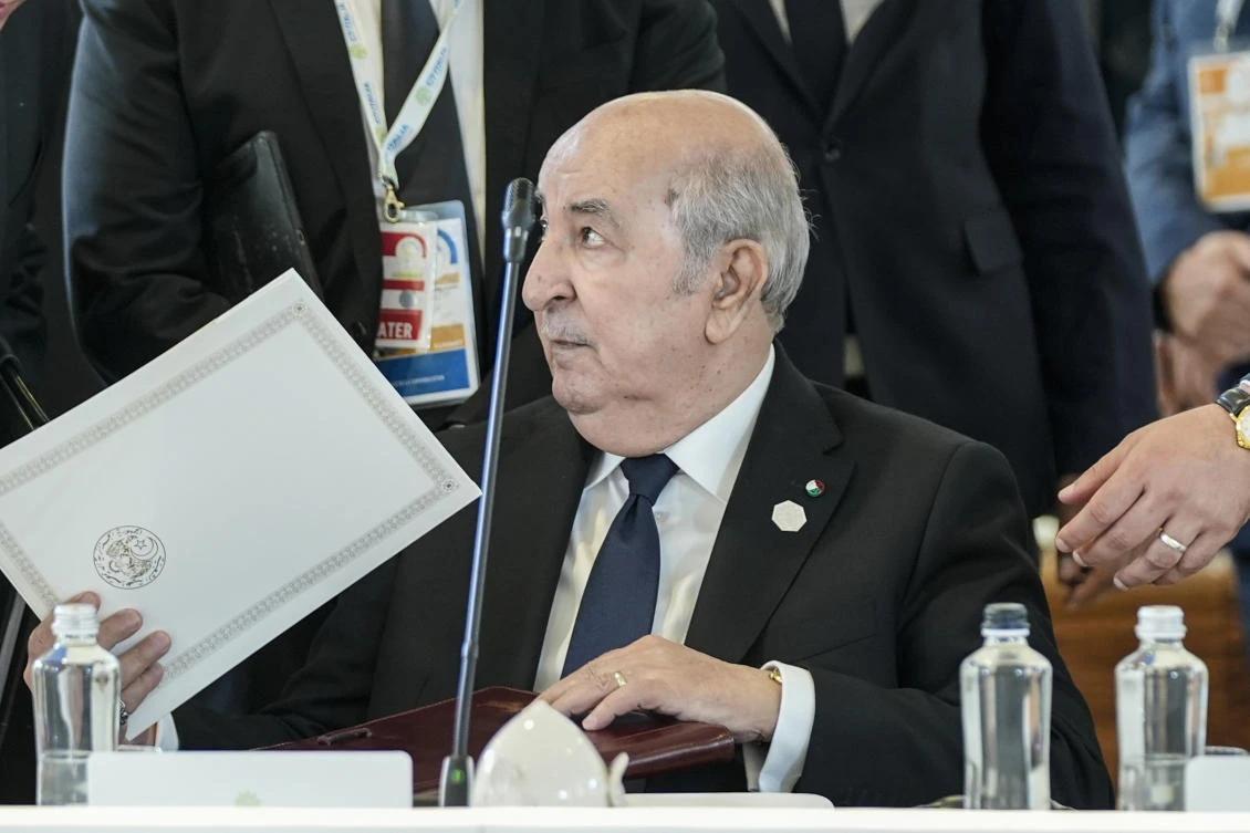 Under the rule of military-backed President Abdelmadjid Tebboune, freedom of expression has witnessed a rollback, experts say. (AP)