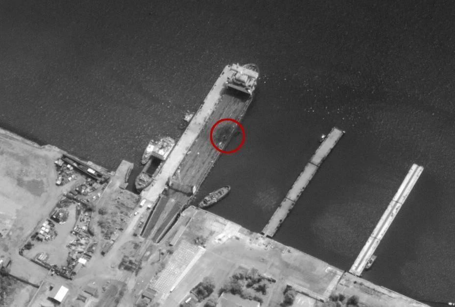 A Ukrainian drone attack damaged a ferry and killed one person in Port Kavkaz in Russia's southern Krasnodar region, regional governor Veniamin Kondratyev said on Tuesday on the Telegram messaging app. (X/@GlasnostGone)