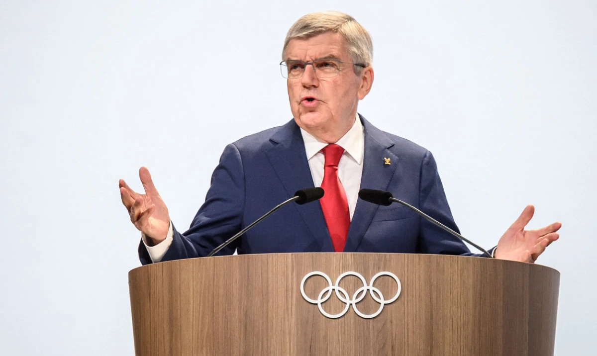 International Olympic Committe President Thomas Bach durng the first day of the 142nd IOC Session, three days ahead of the start of the Paris 2024 Olympic Games, in Paris on July 23, 2024. (AFP)