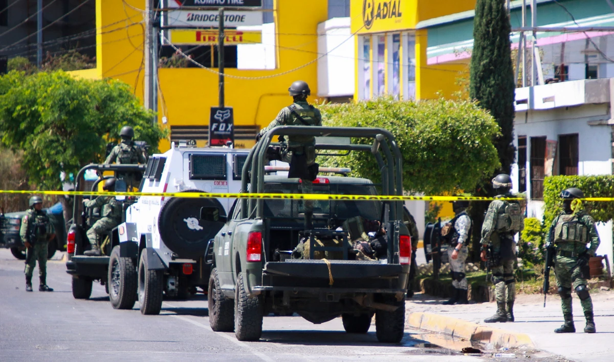 Members of the Mexican Army guard a street in Culiacan, Sinaloa State, Mexico, on March 25, 2024. (AFP/File)
