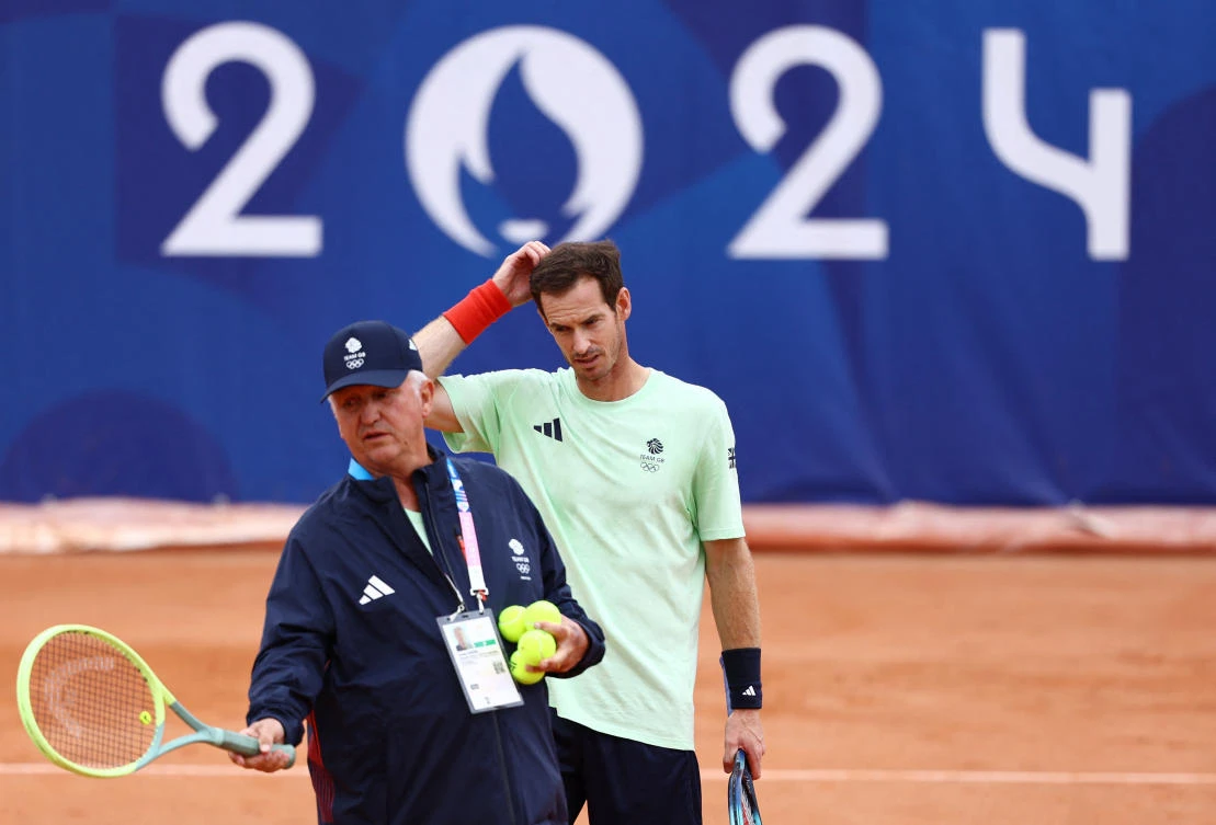 Above, Andy Murray of Great Britain during training at Roland-Garros Stadium in Paris. The British star won singles gold medals at London in 2012 and Rio de Janeiro in 2016, making him the only tennis player with two. (Reuters)