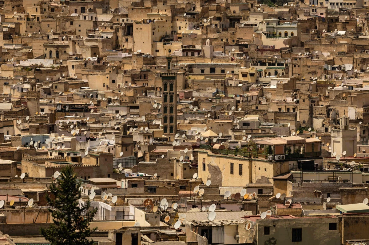 A picture shows a view of the old town during a heatwave in the city of Fez on July 26, 2024. A heatwave in Morocco has killed at least 21 people in a 24-hour period in the central city of Beni Mellal, the health ministry announced on July 25. (AFP)
