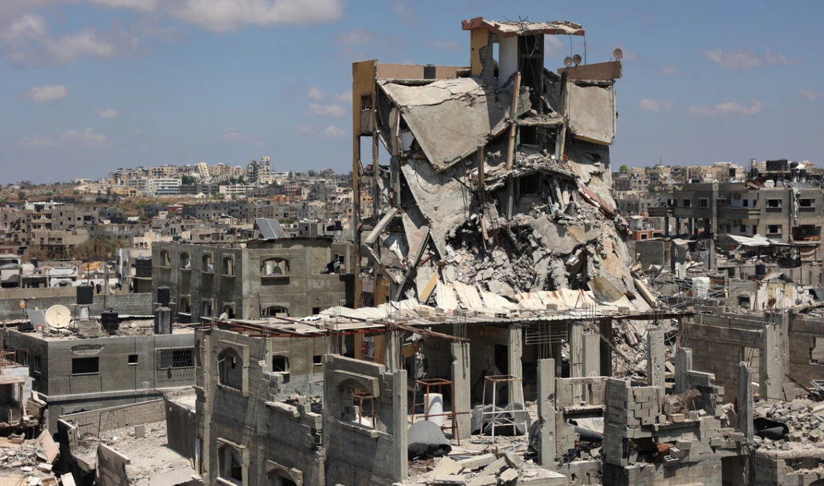 A view of the destruction by the Israeli military of Beit Lahia, in the northern Gaza Strip on July 29, 2024. (AFP)