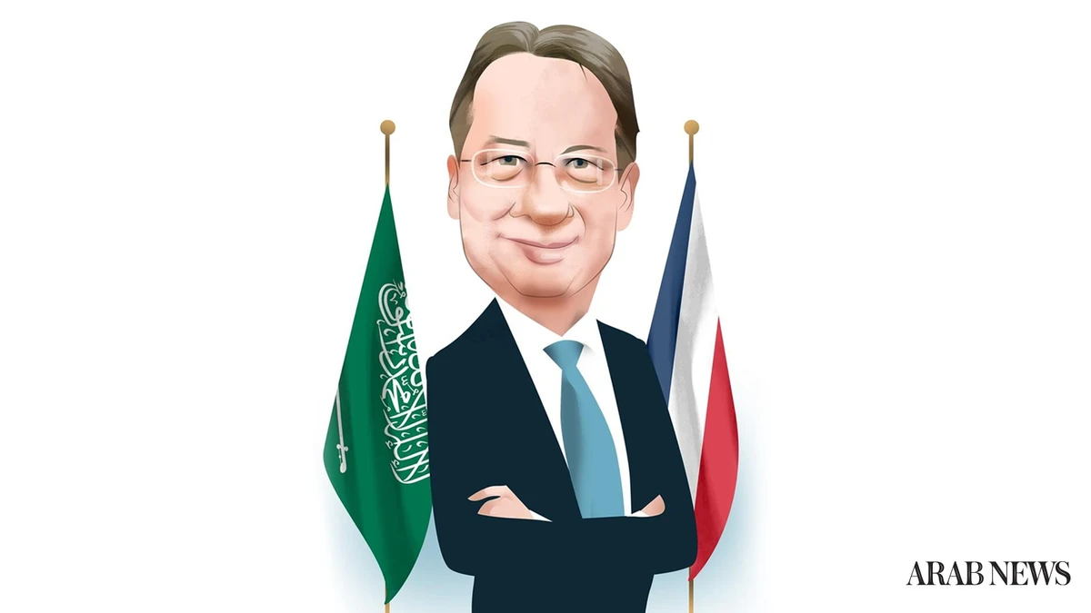 Former French ambassador to Saudi Arabia Ludovic Pouille. (Illustration by Luis Grañena)