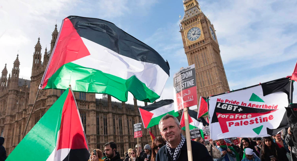 Pro-Palestinian demonstration in London. (Reuters)