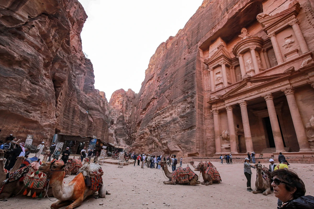 A view of the ancient Nabatean city of Petra in southern Jordan, a favorite of travelers. (AFP)