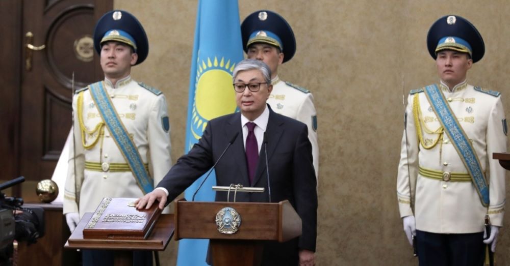 Kazakh President Kassym-Jomart Tokayev takes the oath of office in Astana, Kazakhstan, Mar. 20, 2019. (Reuters)
