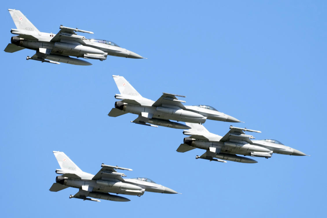 Denmark has committed to donate F-16 19 fighter jets in total, while the Netherlands has promised to deliver 24 aircraft. (AP)