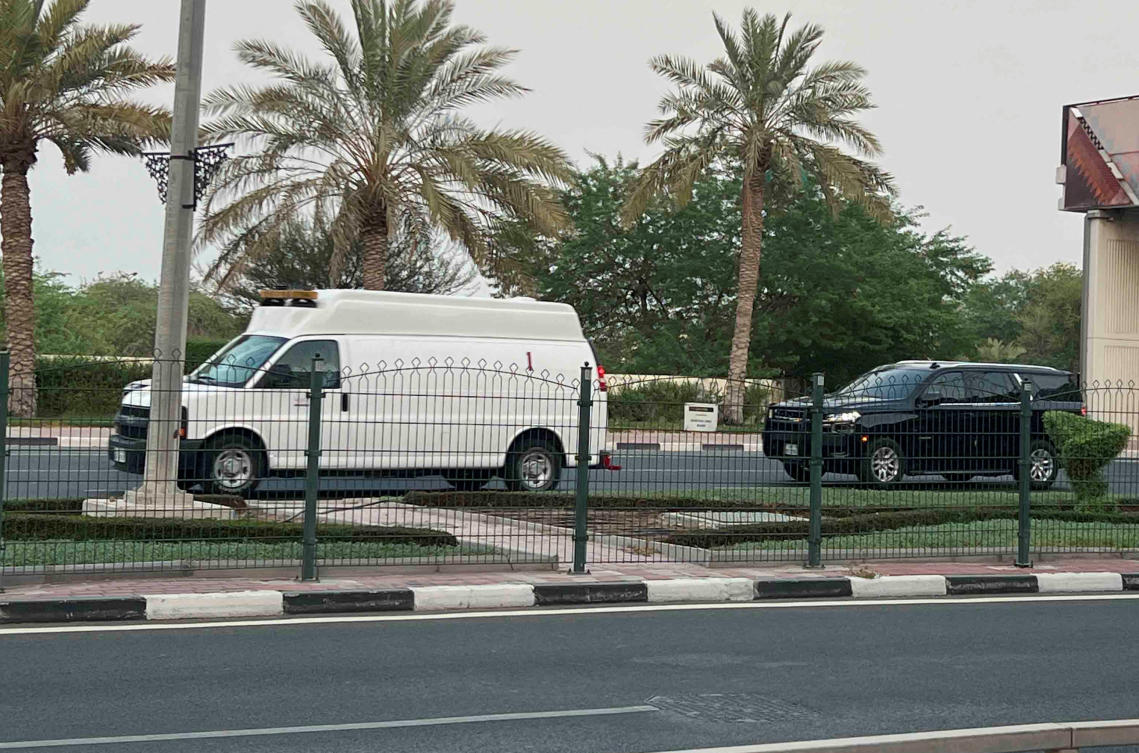A convoy carrying the body of assassinated Hamas chief Ismail Haniyeh moves in Doha on Aug. 1, 2024. (Reuters)