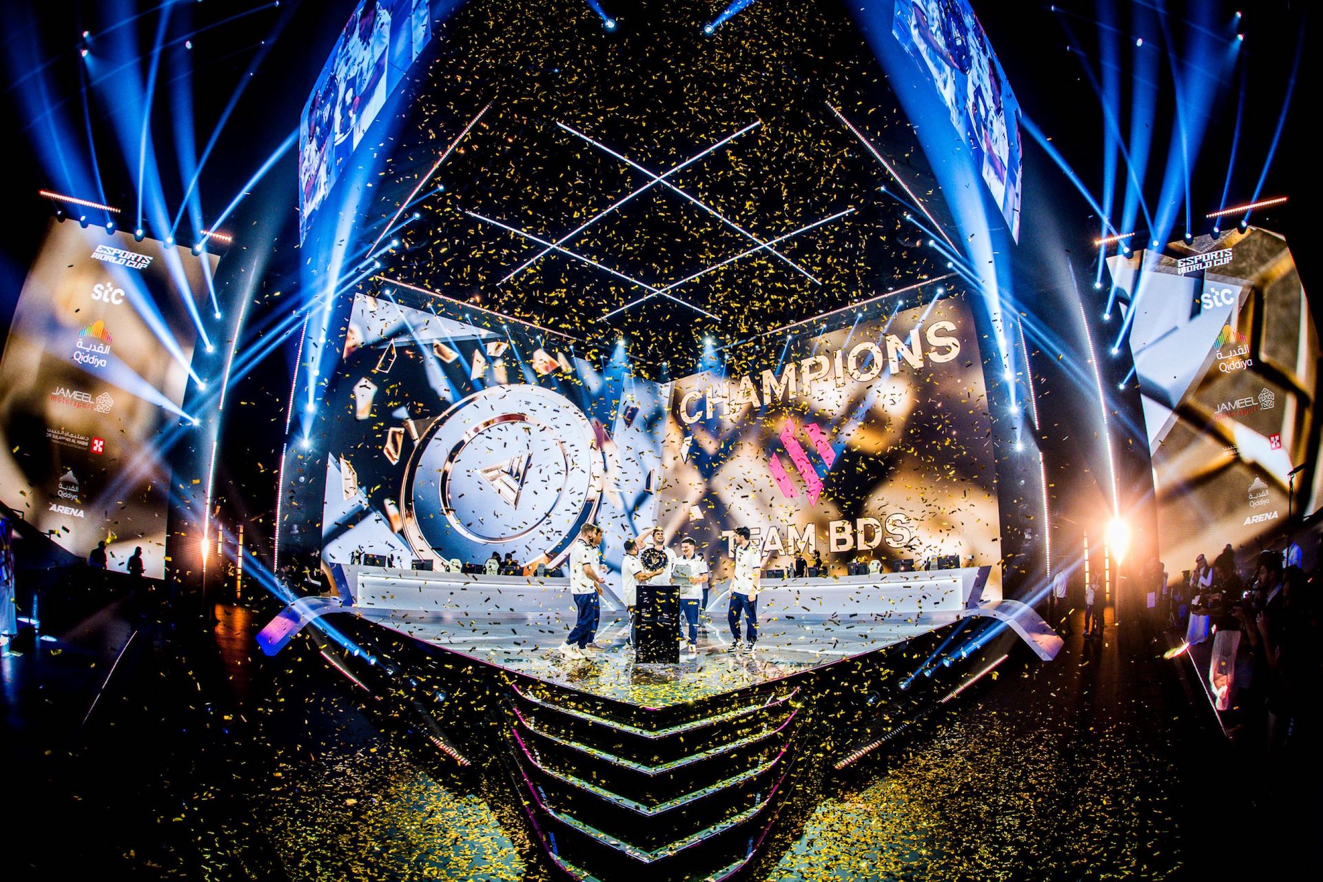 Team BDS celebrate winning In Rainbow Six Siege at the Esports World Cup in Riyadh. (Supplied)