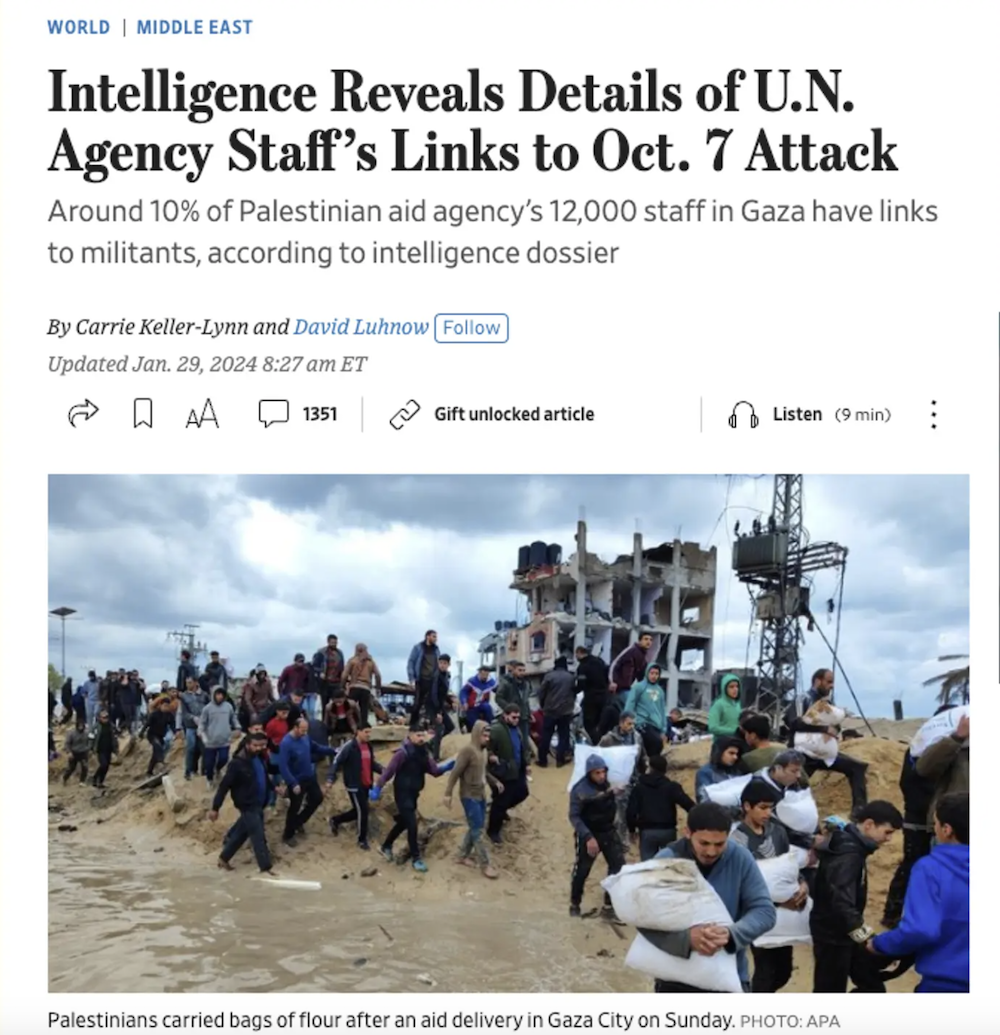 Wall Street Journal faces scrutiny over unconfirmed UNRWA-Hamas allegations: Semafor