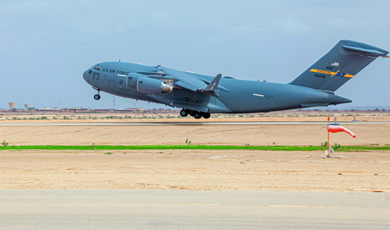 US Air Force plane takes off from their base In Agadez, Niger, Monday, Aug 5, 2024. (AP)