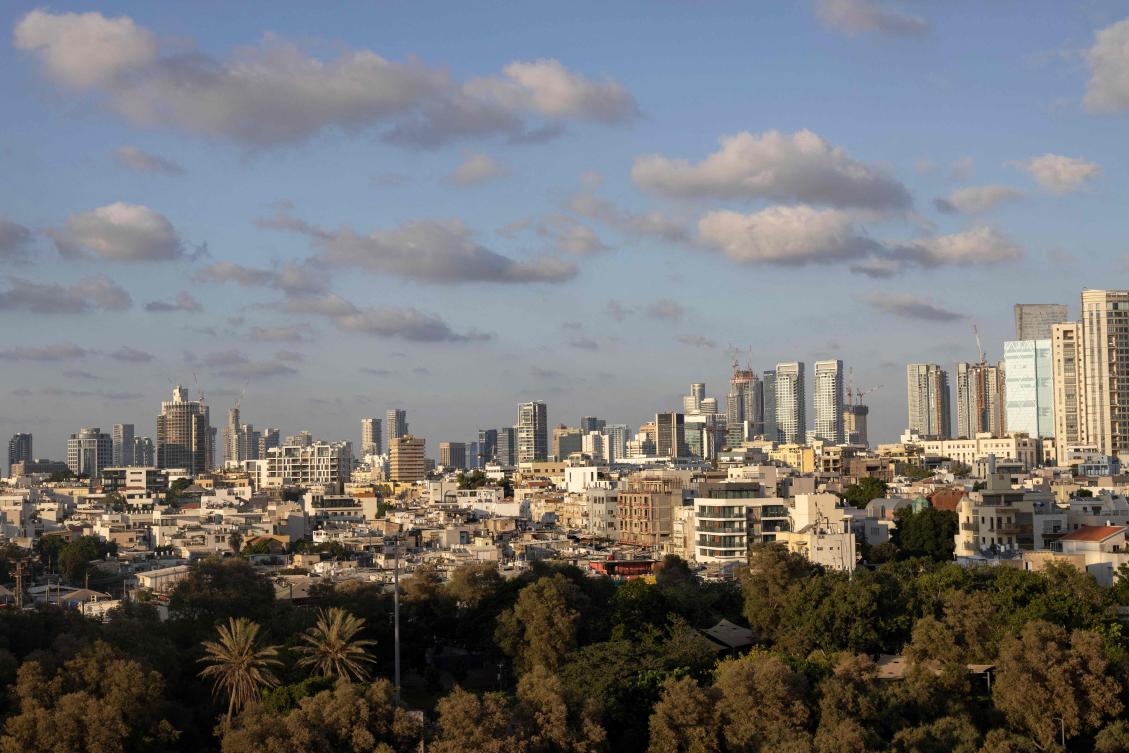A general view of Tel Aviv, on August 5, 2024, amid regional tensions during the ongoing war between Israel and the Palestinian Hamas movement in the Gaza Strip. (AFP)