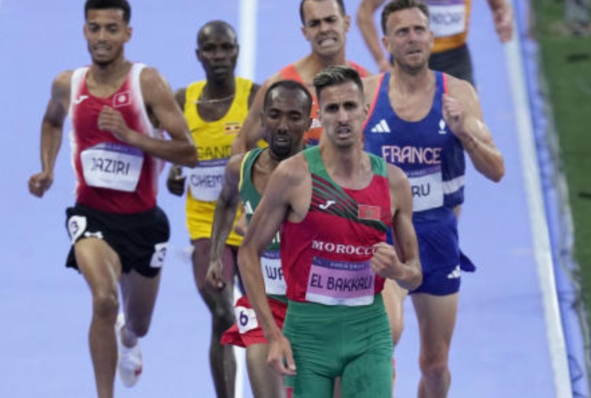 Morocco’s Soufiane El Bakkali retained his Olympic 3000m steeplechase title on Wednesday. (AP/File)