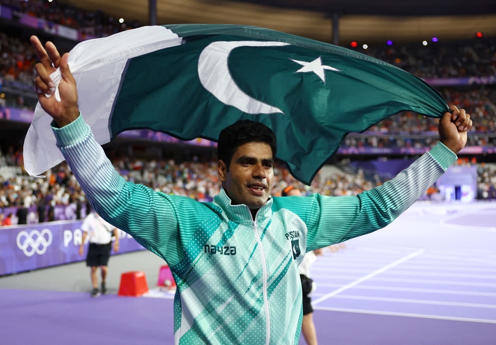 Gold medallist Arshad Nadeem of Pakistan. (Reuters)