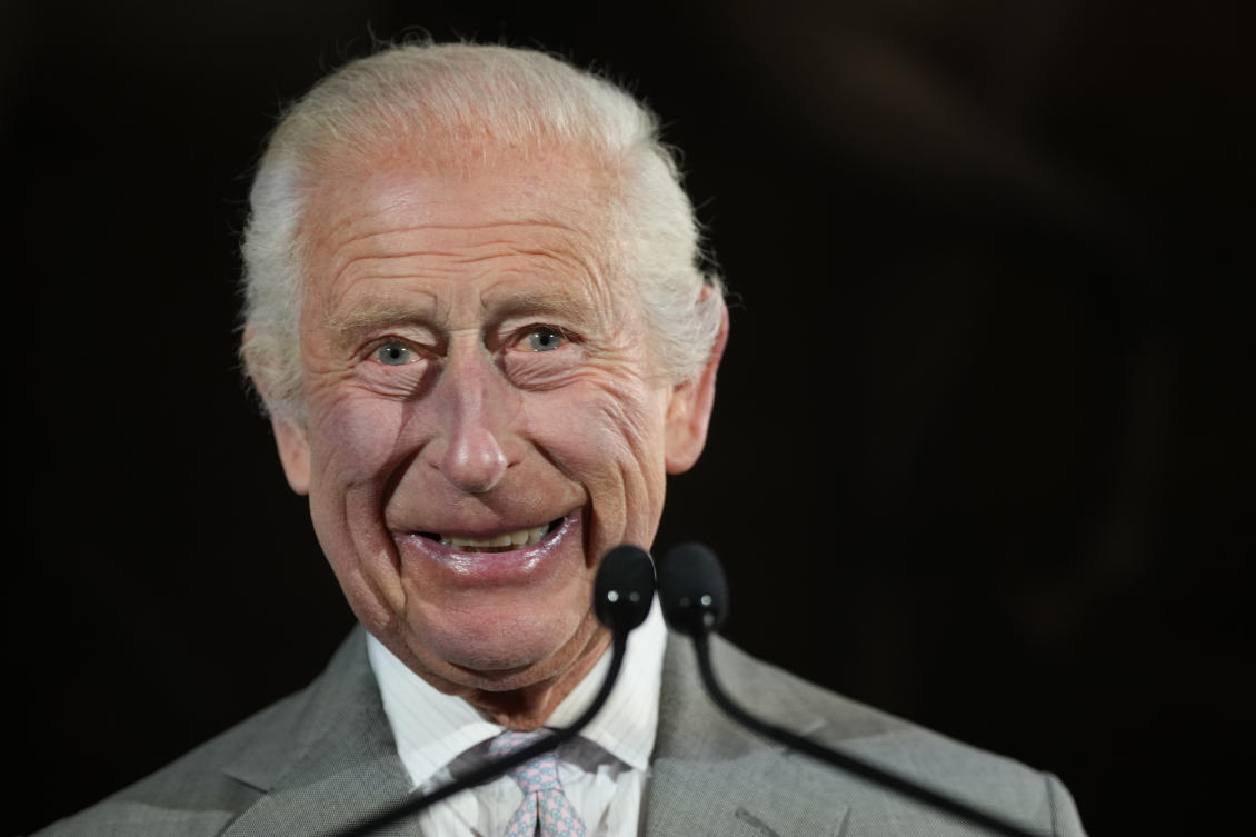 Britain's King Charles III smiles during his speech as he attends the inaugural King's Foundation charity awards at St James's Palace in London. (File/AP)