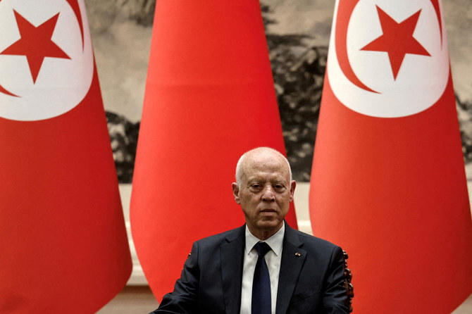 Tunisian President Kais Saied said that his candidacy was part of ‘a liberation and self-determination war’ set to ‘establish a new republic’. (Reuters)