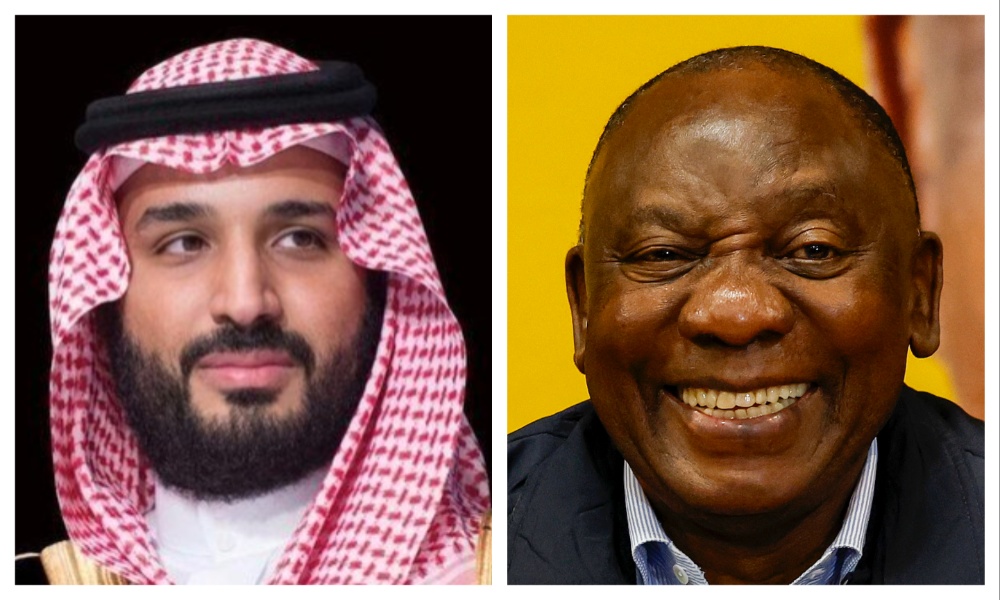 Saudi Crown Prince Mohammed bin Salman called the South African President Cyril Ramaphosa on Monday. (File/SPA/AFP)