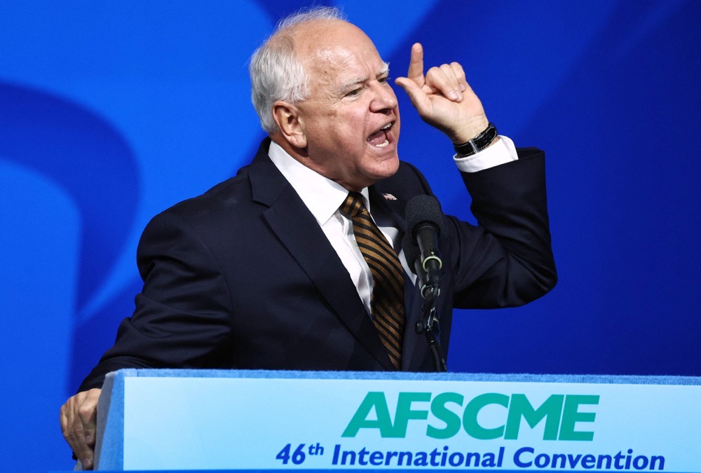 Democratic vice presidential candidate Minnesota Governor Tim Walz. (Getty Images/AFP)