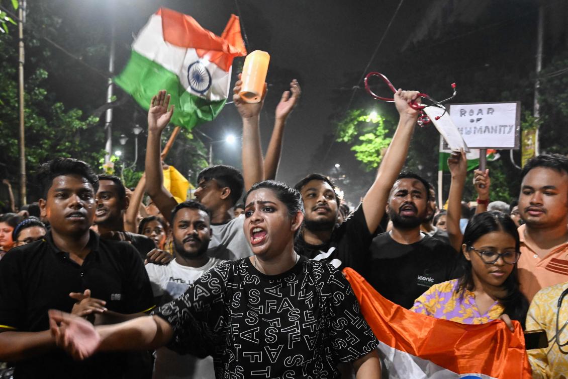 Doctors in India’s crowded and often squalid government hospitals have long complained of being overworked and underpaid, and say not enough is done to curb violence leveled at them. (AFP)