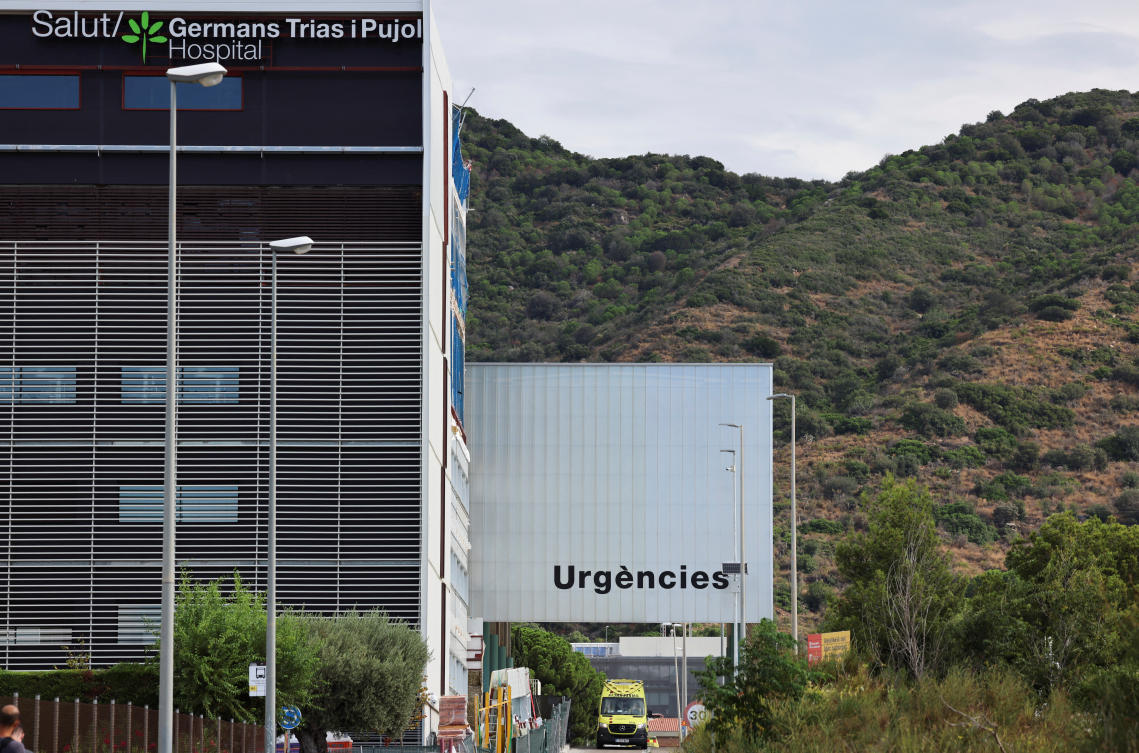 A general view of the hospital where Mounir Nasraoui, father of Barcelona and Spain star winger Lamine Yamal is hospitalised, after he was stabbed at a parking lot in the northeastern Spanish town of Mataro in Badalona, near Barcelona, Spain. (Reuters)