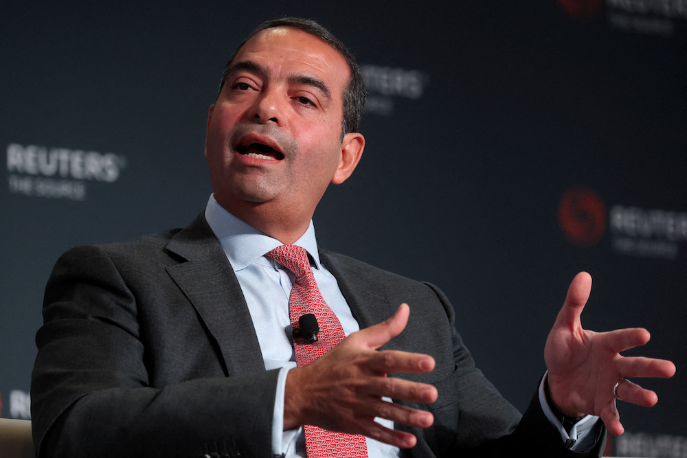 Ayman Soliman, CEO of The Sovereign Fund of Egypt, speaks during the ReutersNEXT Newsmaker event in New York City, US, Nov. 9, 2023. Reuters