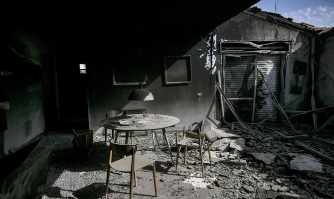 A picture shows a destroyed house in Kibbutz Beeri in southern Israel on November 5, 2023. (AFP/File)