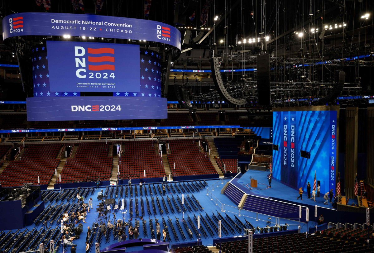 The United Center undergoes preparation ahead of the Democratic National Convention on August 17, 2024 in Chicago, Illinois. (Getty Images/AFP)
