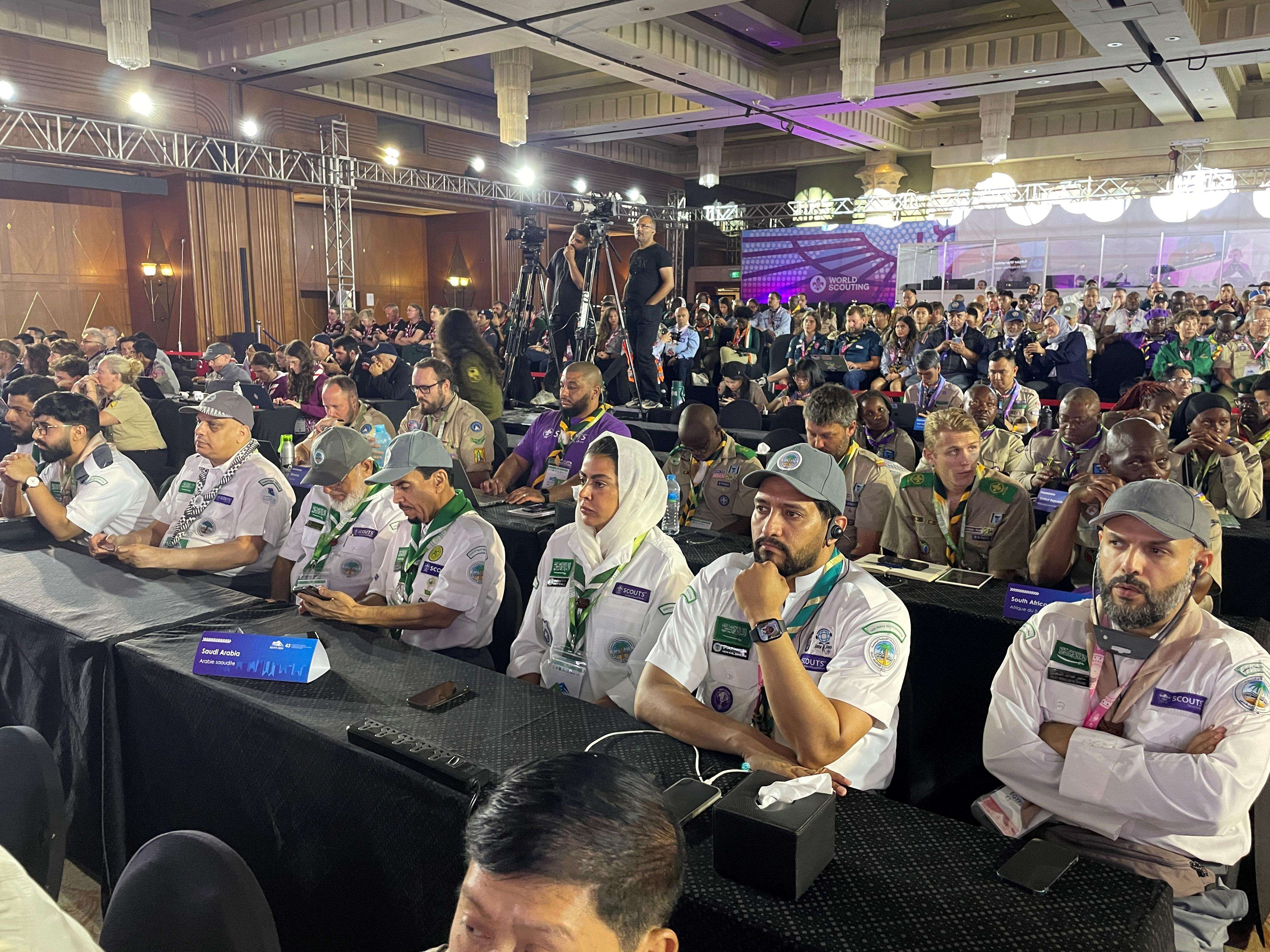 The conference aims to inspire the leadership of national scout associations through keynote speeches and workshop sessions. (SPA)