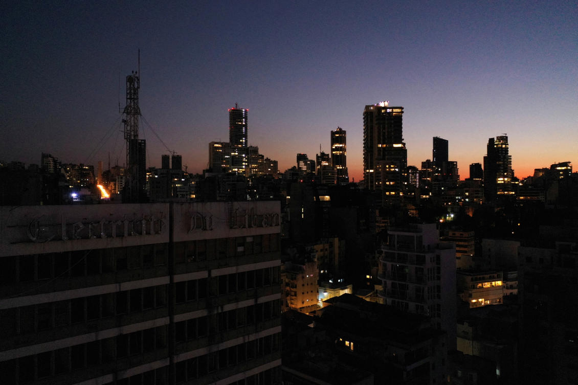 A view shows the exterior of Lebanon’s Electricity Company and residential buildings during sunset in Beirut, Lebanon November 19, 2022. (Reuters/File Photo)