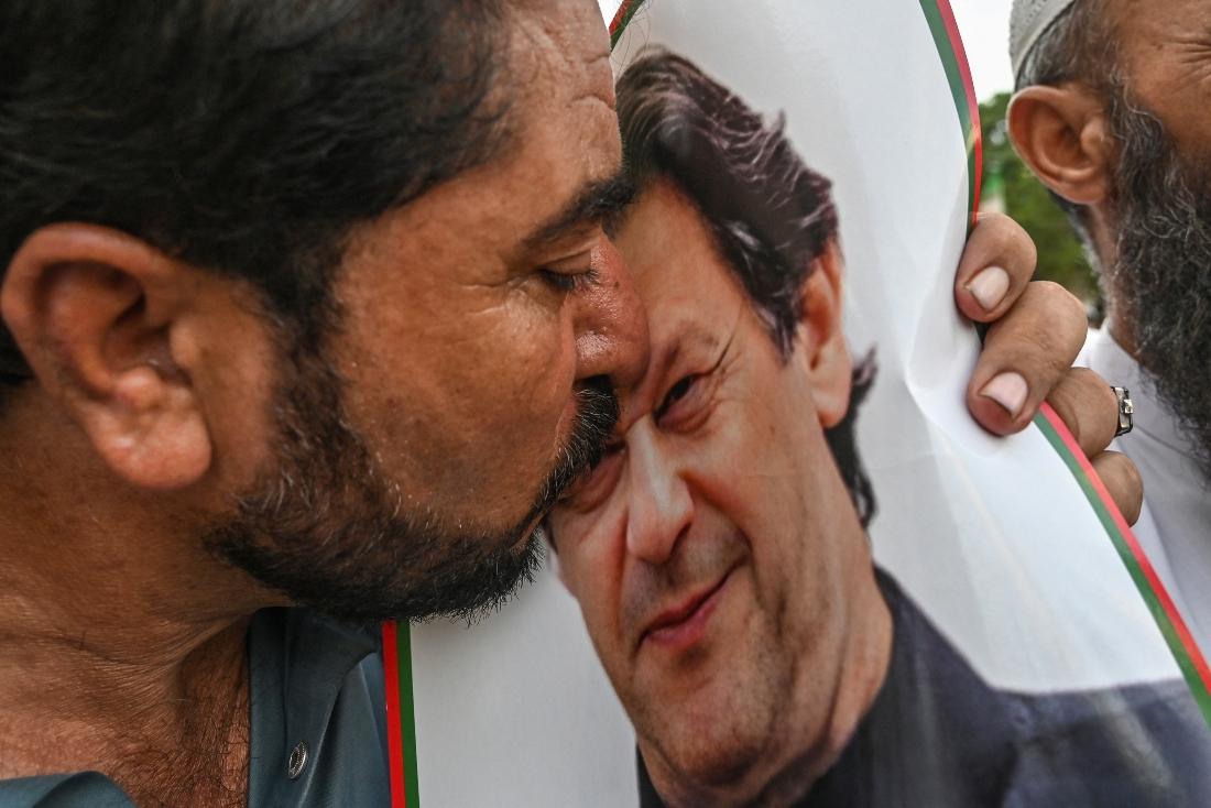 Khan, prime minister from 2018 to 2022, has just marked one year in prison. (FILE/AFP)