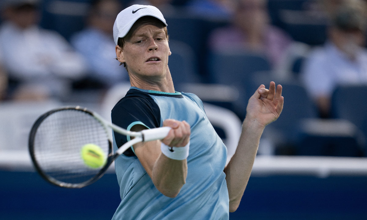 Italy’s world number one Jannik Sinner defeated Frances Tiafoe in straight sets to win the ATP Cincinnati Open on Monday. (Reuters)