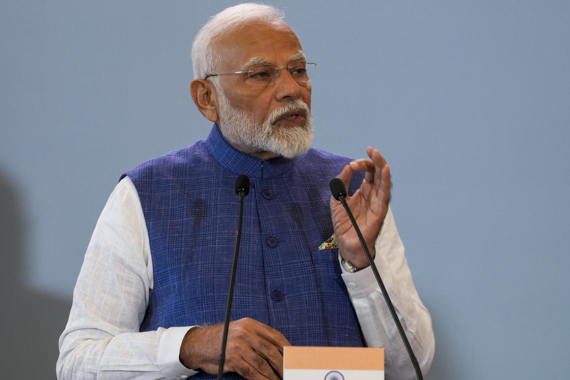 Indian Prime Minister Narendra Modi said his country supports “dialogue and diplomacy for restoration of peace and stability as soon as possible.” (AP)