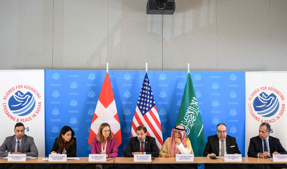 The talks in Switzerland were co-hosted by Saudi Arabia and the US. (AFP)