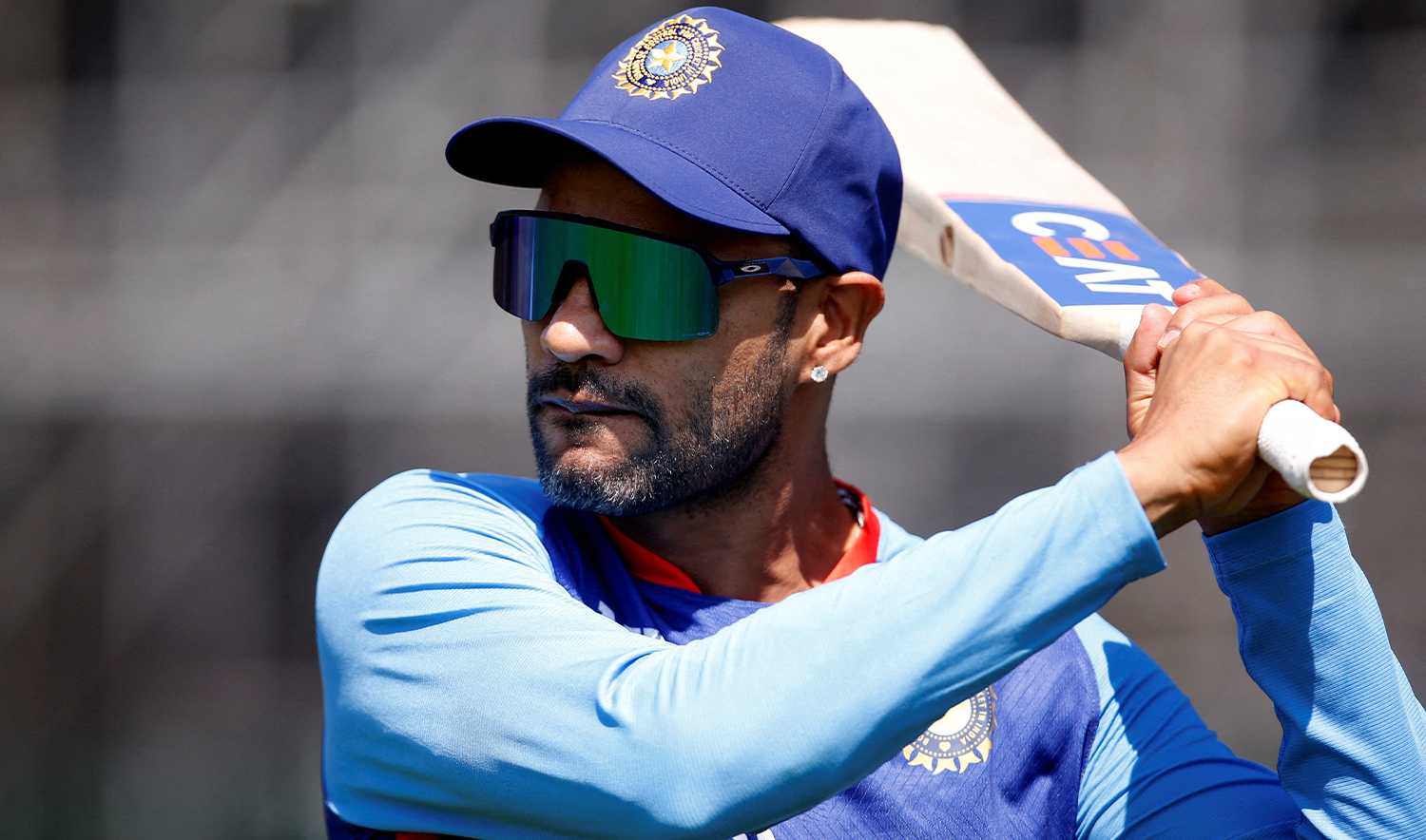 India's Shikhar Dhawan is pictured during a practice session at Emirates Old Trafford in Manchester, Britain on July 16, 2022. (REUTERS/File)