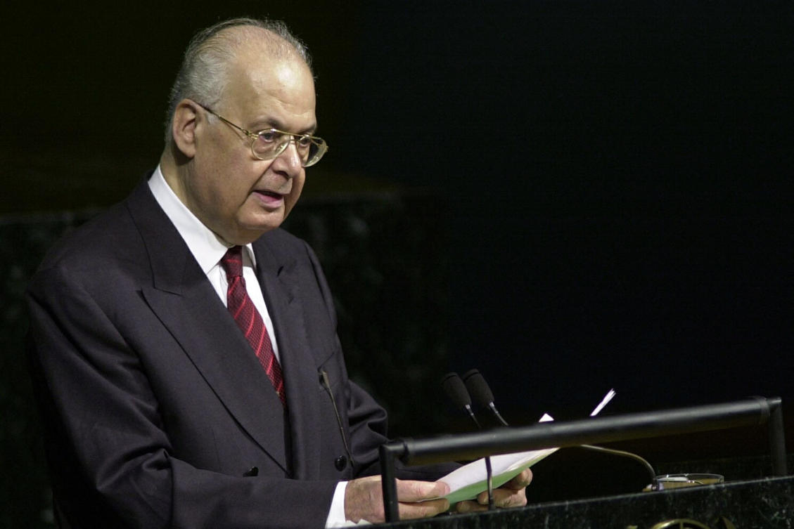 Former Lebanese prime minister Salim El-Hoss died on August 25, 2024, at the age of 94, local media reported. (File/AFP)