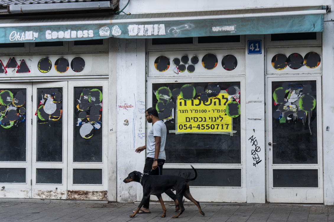 Some 46,000 Israeli businesses have closed since the start of Israel’s Gaza offensive – 75 percent of them small businesses. (AP)
