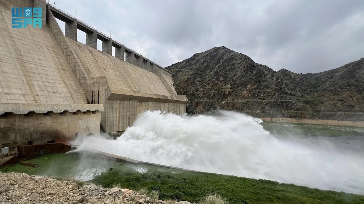 The Baysh Dam in the Jazan region currently holds 117.7 million cubic meters of water