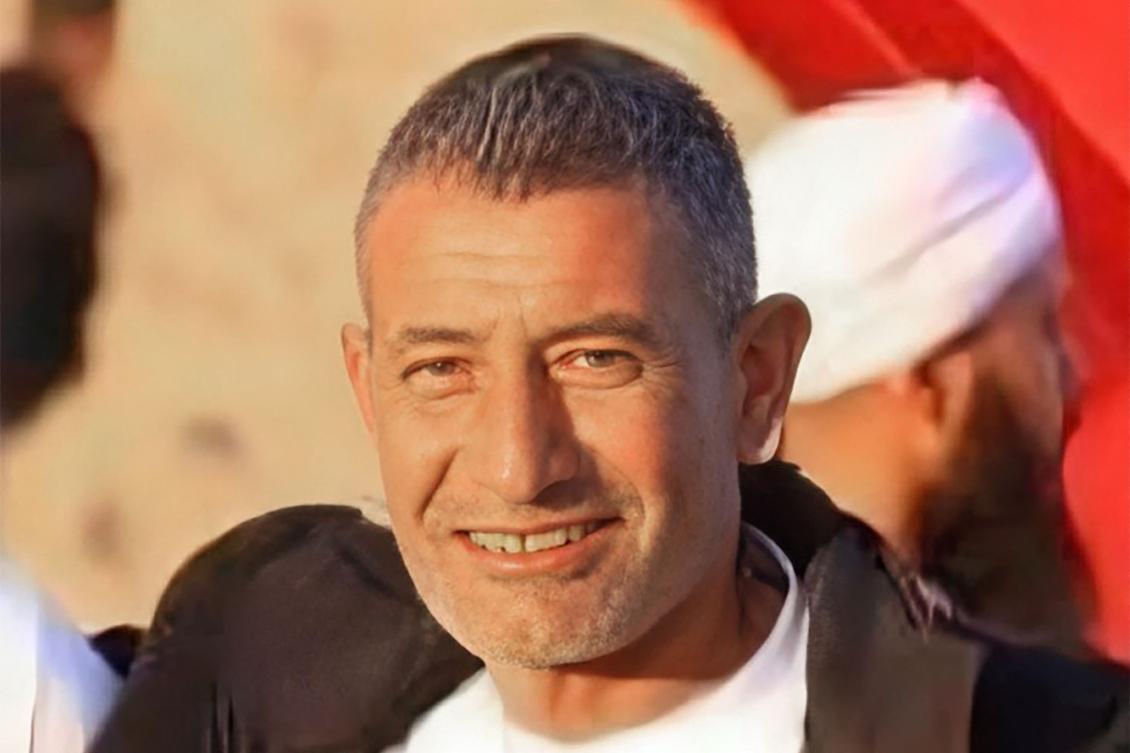 Kaid Farhan Alkadi is seen at an unspecified location.(The Hostages Families Forum Headquarters via AFP)