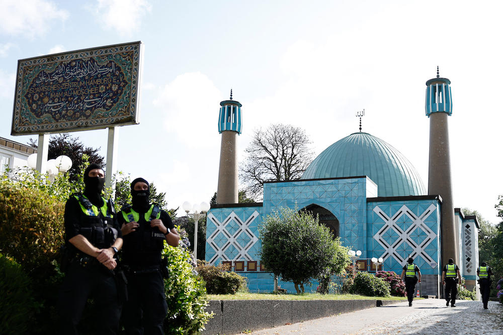 Above, the Blue Mosque which houses the Islamic Centre of Hamburg in northern Germany. (AFP)