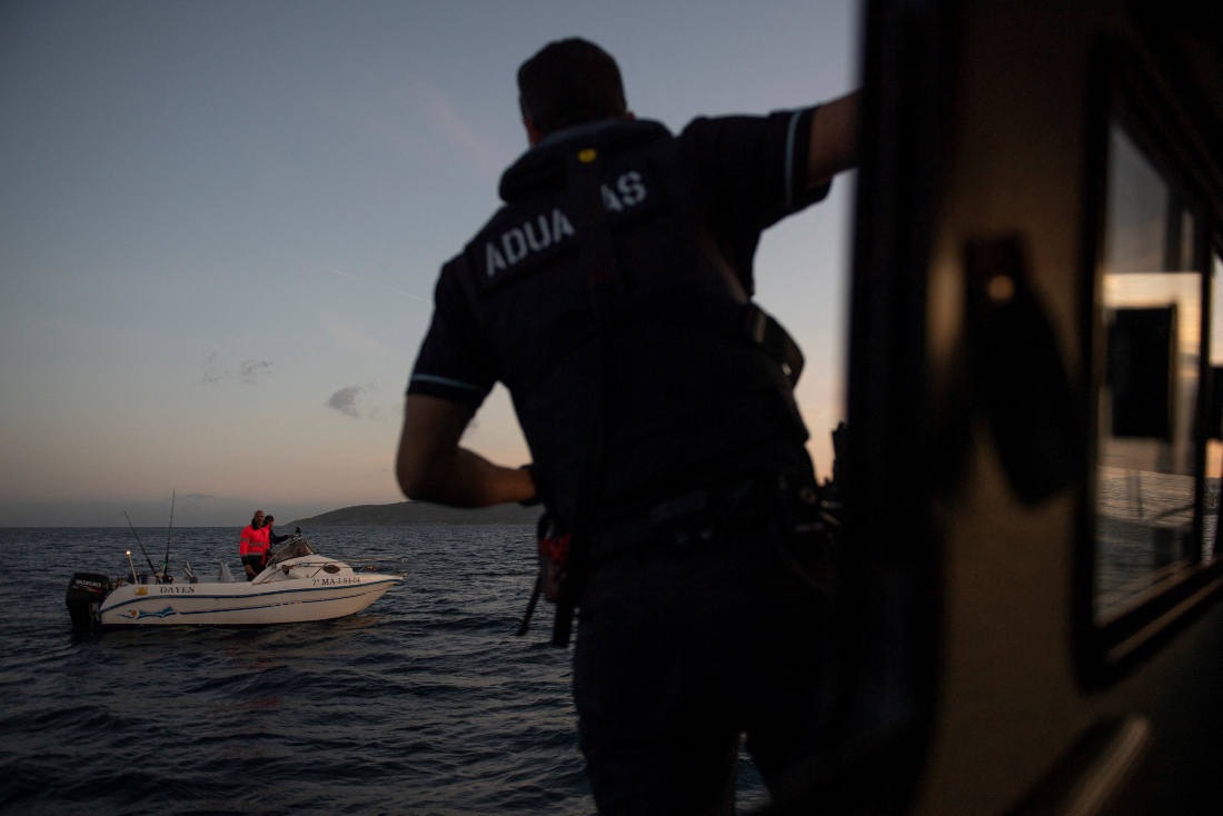 The four people on the civilian boat were rescued, with one requiring hospital treatment in the Moroccan city of Nador. (File/AFP)