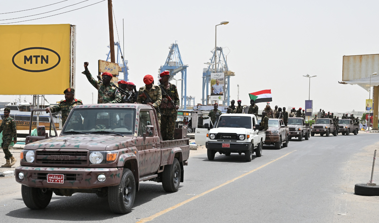 Members of Sudan's armed forces take part in a military parade held on the occasion of Army Day in Port Sudan on August 14, 2024. (AFP/File)