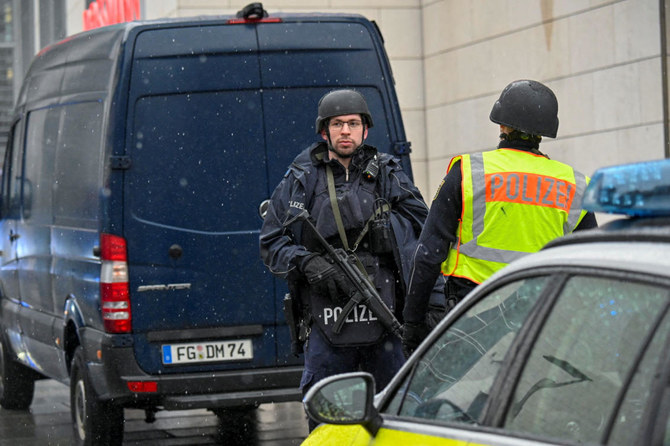 Police officers secure the area at a Christmas market in Dresden, Germany, December 10, 2022. (Reuters/File)