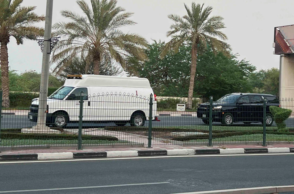 A convoy carrying the body of assassinated Hamas chief Ismail Haniyeh moves in Doha on Aug. 1, 2024. (Reuters)