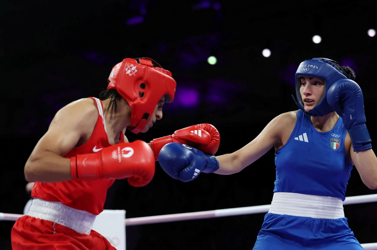 Imane Khelif of Algeria and Angela Carini of Italy in action. (REUTERS)